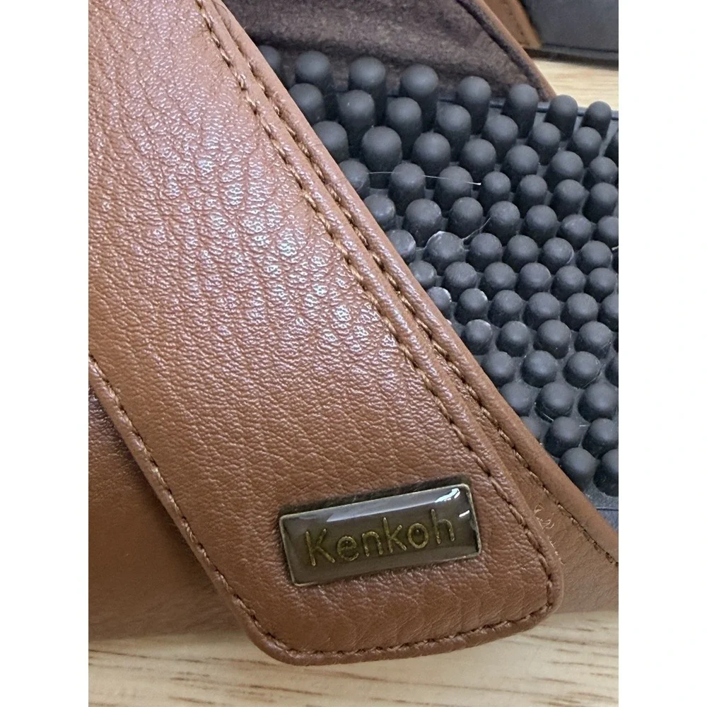 Kenkoh 2319 Women's 9 Massage Sandals Brown Leather Adjustable Slides EU 40 #36